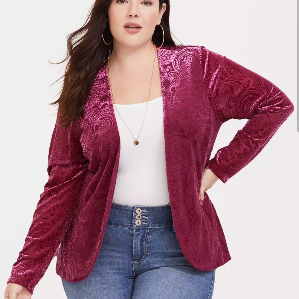 Torrid Chic Pink Velvet Blazer